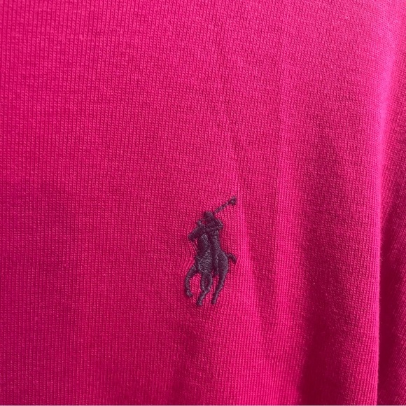 Ralph Lauren Sport Women’s Large Pink Blue Pony 100% Cotton 3/4 Sleeve Light - Picture 3 of 7